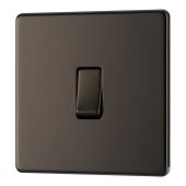 BG FBN13 Screwless Flat Plate Black Nickel Intermediate Switch 10A