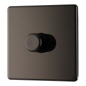 BG FBN81 Screwless Flat Plate Black Nickel Single Intelligent LED 2 Way Dimmer Switch 