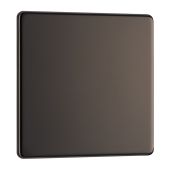 BG FBN94 Screwless Flat Plate Black Nickel Single Blank Plate