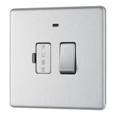 BG FBS52 Screwless Flat Plate Stainless Steel Switched 13A Fused Connection Unit with Neon