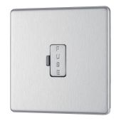 BG FBS54 Screwless Flat Plate Stainless Steel Unswitched 13A Fused Connection Unit