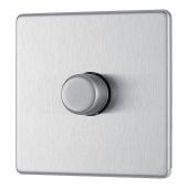 BG FBS81 Screwless Flat Plate Stainless Steel Single Intelligent LED 2 Way Dimmer Switch 