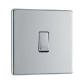 BG FPC12 Screwless Flat Plate Polished Chrome Single Switch 10A 2 Way