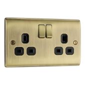 BG NAB22B Antique Brass Double Switched 13A Socket
