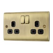 BG NAB22B Antique Brass Double Switched 13A Socket