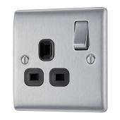BG NBS21B Stainless Steel Single Switched 13A Socket