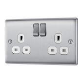 BG NBS22W Stainless Steel Double Switched 13A Socket