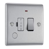 BG NBS53 Stainless Steel Switched 13A Fused Connection Unit with Neon and Cable Outlet