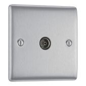 BG NBS60 Stainless Steel Single Socket TV/FM Co-axial Aerial Connection