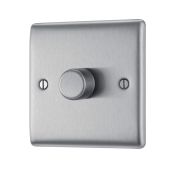 BG NBS81 Stainless Steel Single Intelligent LED 2 Way Dimmer Switch 