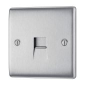 BG NBSBTM1 Stainless Steel Single Master Telephone Socket