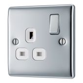 BG NPC21W Polished Chrome Single Switched 13A Socket