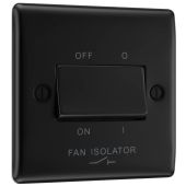 BG NFB15 Matt Black Triple Pole Fan Isolator Switch 10A