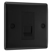 BG NFBBTS1 Matt Black Single Slave Telephone Socket