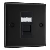 BG NFBRJ451 Matt Black Single RJ45 Telephone Socket