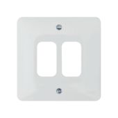 Hager Sollysta WMGP2 2 Gang White Moulded Grid Plate