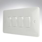 Hager Sollysta WMPS42 Light Switch 4 Gang 2 Way