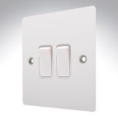 Hamilton 8MWR22WH-W Matt White 10A 2 Gang Light Switch