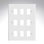 Hamilton 809GP Gloss White 9 Gang Grid Fix Aperture Plate with Grid