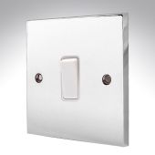 Hamilton 95R21WH-W Polished Chrome Light Switch 1 Gang 10A