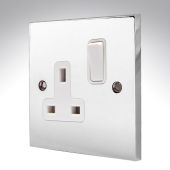 Hamilton 95SS1WH-W Polished Chrome Switched Socket 1 Gang 13A