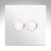 Hamilton 87C2X40 CFX Polished Chrome Dimmer 2 Gang 400W