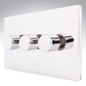 Hamilton 87C3X40 CFX Polished Chrome Dimmer 3 Gang 400W