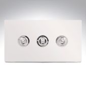 Hamilton 87CT23 CFX Polished Chrome 10a Dolly Switch 3 Gang 2 Way