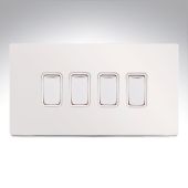 Hamilton 87CR24BC-W CFX Polished Chrome 10a Light Switch 4 Gang 2 Way