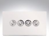 Hamilton 87CT24 CFX Polished Chrome 10a Dolly Switch 4 Gang 2 Way