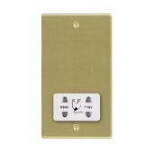 Hamilton 72SHSW Satin Brass dual voltage shaver socket