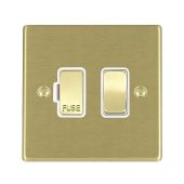 Hamilton 72SPSB-W Satin Brass 13A switched fused spur