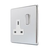 Hamilton 77CSS1BC-W CFX Polished Chrome 13A single switched socket