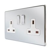 Hamilton 77CSS2BC-W CFX Polished Chrome 13A double switched socket