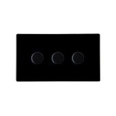 Hamilton 7BC3X40BL CFX Gloss Black Push Dimmer 3 Gang 400W