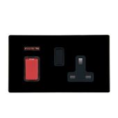 Hamilton 7BC45SS1BL-B CFX Gloss Black 45a Cooker + Neon + Socket