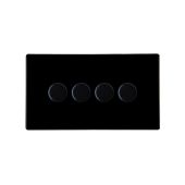 Hamilton 7BC4X40BL CFX Gloss Black Push Dimmer 4 Gang 300W