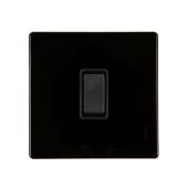 Hamilton 7BCR21BL-B CFX Gloss Black Light Switch 1 Gang 2 Way 10a