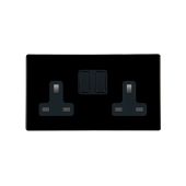 Hamilton 7BCSS2BL-B CFX Gloss Black Switched Socket 2 Gang