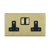 Hamilton 7G21SS2PB-B G2 Polished Brass 13A double switched socket