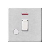 Hamilton Hartland G2 Satin Stainless 20a Double Pole Switch with Neon & Cable Outlet 