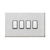 Hamilton Hartland G2 Satin Stainless 10a 4 Gang Light Switch