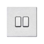 Hamilton Hartland G2 Satin Stainless 10a 2 Gang Intermediate Light Switch