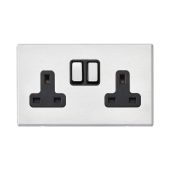 Hamilton Hartland G2 Satin Stainless 13a Double Socket