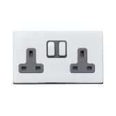 Hamilton 7G27SS2BC-QG G2 Polished Chrome 13A double switched socket