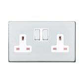 Hamilton 7G27SS2BC-W G2 Polished Chrome 13A double switched socket