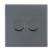 Hamilton 7G2A2XLEDITB100 G2 Anthra Gray double 100w LED 2 way dimmer