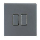 Hamilton 7G2AR22GA-QG G2 Anthra Gray 10A double 2 way light switch