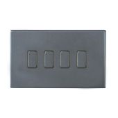 Hamilton 7G2AR24GA-QG G2 Anthra Gray 10A quadruple 2 way light switch