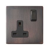 Hamilton 7G2EBSS1BL-B G2 Etrium Bronze 13A single switched socket